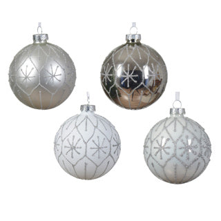 Load image into Gallery viewer, Kerstbal glas 2 kleuren assorti 8 cm | 12 stuks

