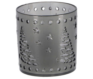 Theelichthouder led 7,5 cm grijs | 16 stuks