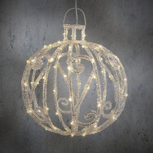 Edelman kroonluchter acryl zilver warm wit ip44 80 led timer - h32xd30cm