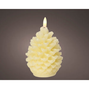 Kaemingk led kaars wax steady binnen grijs h.13.1cm d.8.5cm | 3 stuks
