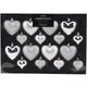 No brand kerstbal heart 8x65 8x45mm zil | 3 stuks