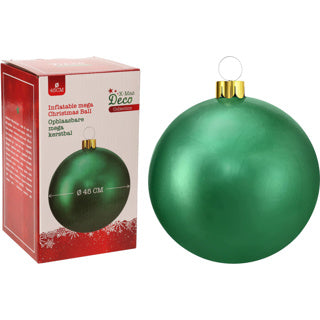 No brand kerstbal opblaasbaar dia 45cm groen