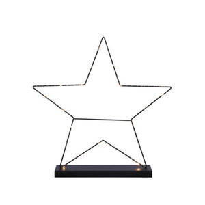 Edelman decoratie ster zwart 25 led battery operated b9xd55cm