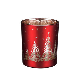 Edelman theelicht houder glas rood - h10xd8,5cm