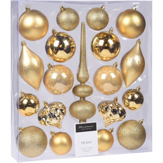 No brand kerst hangdeco set 19sts goud