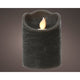 Kaemingk led waving kaars wax steady binnen grijs h.10cm d.7.5cm