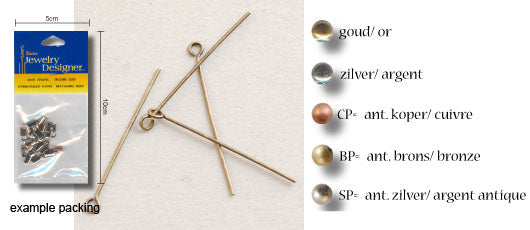 Darice • messing kettelstift 3cm 60pcs antique copper