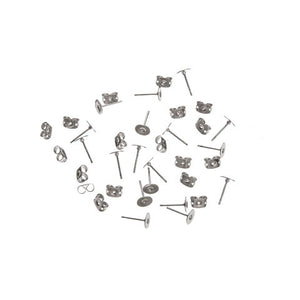 Vaessen creative • oorstekers 6mm 18pcs zilver