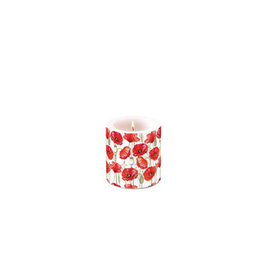 Ambiente kaars small poppy all over wit