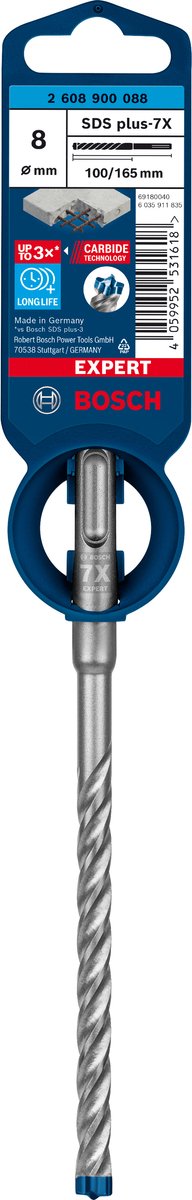 Bosch expert sds plus-7x hamerboor 8 x 100 x 165 mm