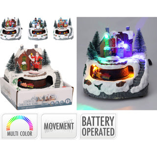 Winter tafereel 13cm met trein | 3 stuks