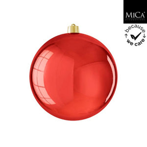 Mica decorations kerstbal onbreekbaar 25 cm glanzend rood