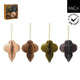 Ornament ui druppel off white d.groen beige paars 4 stuks fsc mix - h10xd8cm | 4 stuks