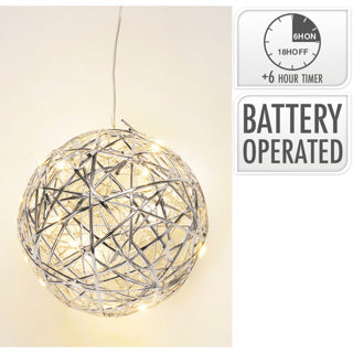 No brand bal 15cm met led zilver | 6 stuks
