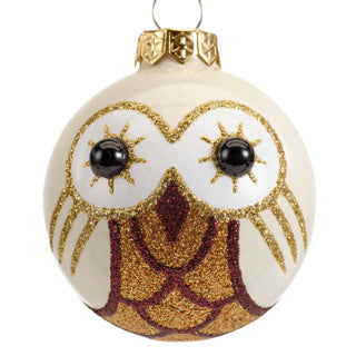Load image into Gallery viewer, Kerstbal glas owl 3col assdia6cm
