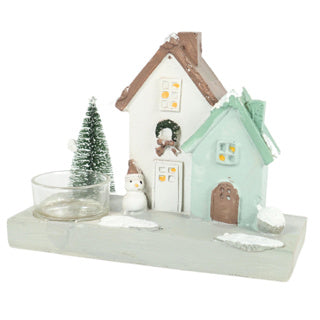 Load image into Gallery viewer, Kerst theelichthouder huis 3 assorti | 8 stuks
