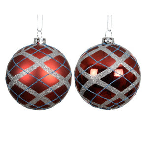 Kerstbal pp 2col assdia8cm | 12 stuks