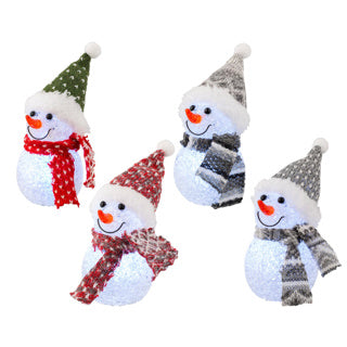 Load image into Gallery viewer, Led sneeuwpop stof steady bo binnen 4ass dia6cm x h.16cm | 24 stuks
