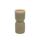 No brand led kaars ribbel grijs d7x15cm 2xaa excl.