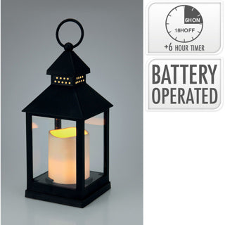 No brand lantaarn met led kaars 23cm | 4 stuks