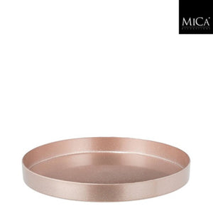 Edelman mila decoratie tray recycled plastic champagne h3xd27cm | 3 stuks