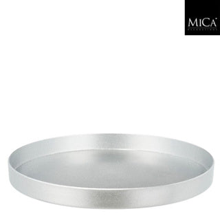 Edelman mila decoratie tray recycled plastic zilver h3xd32cm