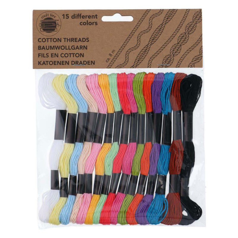 Load image into Gallery viewer, Katoenen knutseldraden borduurgaren 8mtr, 15dlg.
