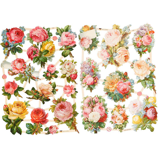 Vintage plaatjes, rozen, vel 16,5x23,5 cm, 2 vel 1 doos