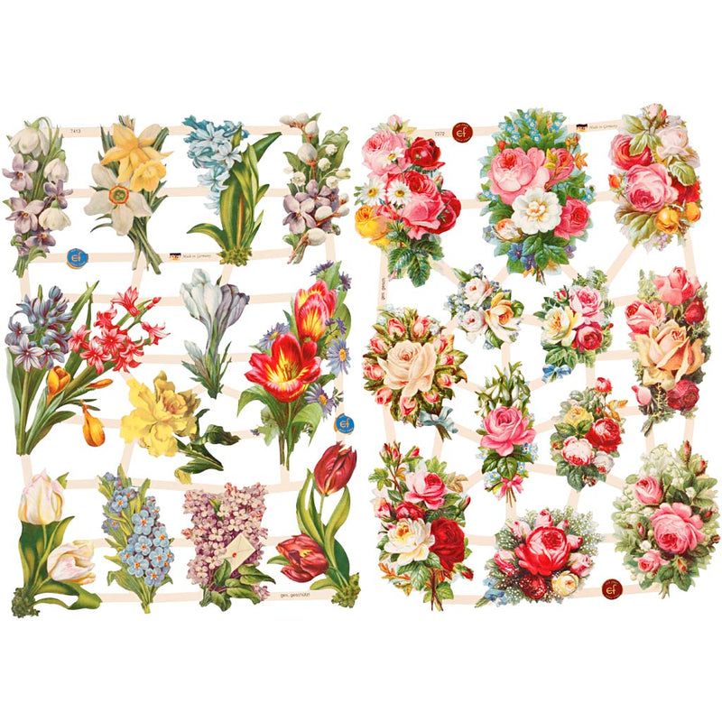 Load image into Gallery viewer, Creativ company vintage plaatjes, lentebloemen, vel 16,5x23,5 cm, 2 vel 1 doos
