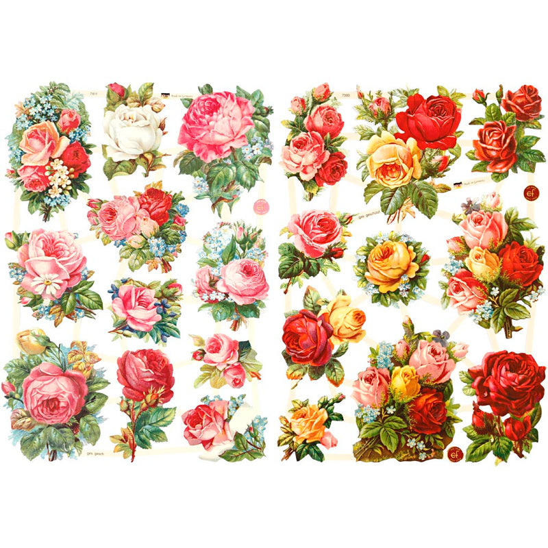 Afbeelding laden in galerijviewer, Https: www.cchobby.nl vintage-plaatjes-rozen-vel-16-5x23-5-cm-2-vel-1-doos-19360
