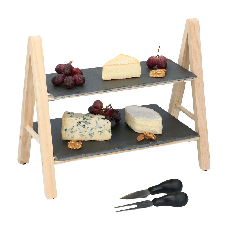 Afbeelding laden in galerijviewer, Serveerstandaard twee lagen, 32x18x28cm
