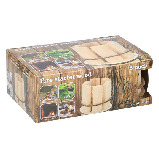 Houten aanmaakblokjes van hout, 6-pack