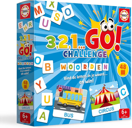 Intro just games 3-2-1 go challenge puzzels met woorden