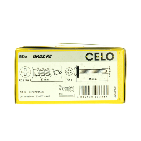Celo 1067402 - metalen gipsplaatpluggen gkdz 4,5x35, 50 pcs | 1 stuks