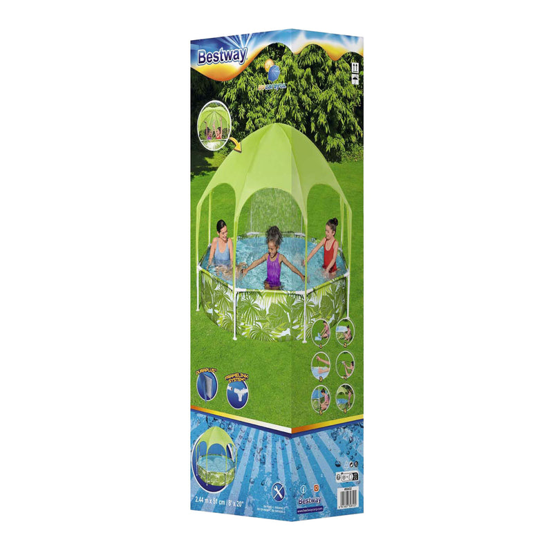 Load image into Gallery viewer, Bestway my first frame zwembad splash-in-shade play rond met uv zonnescherm, 244cm
