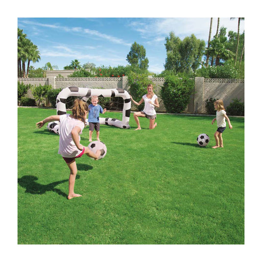 Bestway opblaasbaar voetbaldoel 213x117x125cm incl. 2 ballen