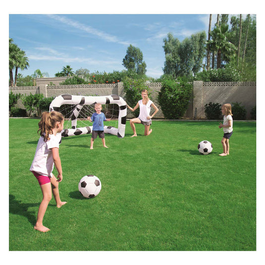 Bestway opblaasbaar voetbaldoel 213x117x125cm incl. 2 ballen