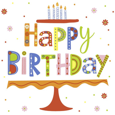 Duni servetten happy b-day colour 33x33cm 20-delig