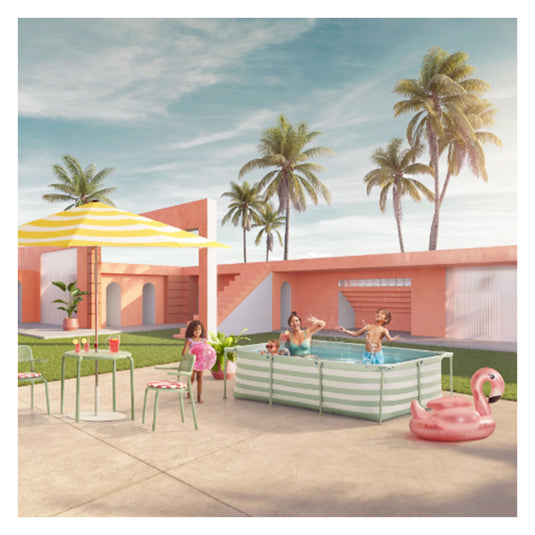 Swim essentials luxe groen gestreept zwembad, 260cm