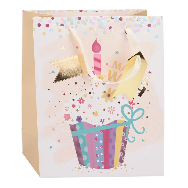 Load image into Gallery viewer, Edco verjaardag cadeautas - ca. 32x26x12 cm - cadeautas happy birthday - geschenk tas verjaardag met handvatten - cadeauverpakking voor verjaardag cadeaus - assorti design - 1 willekeurige tas
