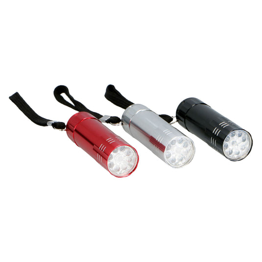 Gekleurde aluminium zaklamp - 9led