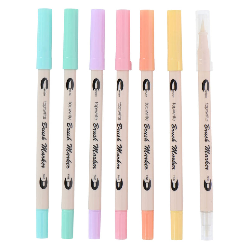 Load image into Gallery viewer, Viltstiften brushpennen dubbelzijdig, 7st.
