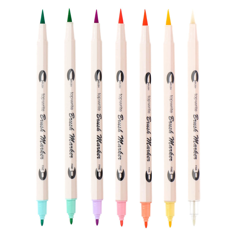 Load image into Gallery viewer, Viltstiften brushpennen dubbelzijdig, 7st.
