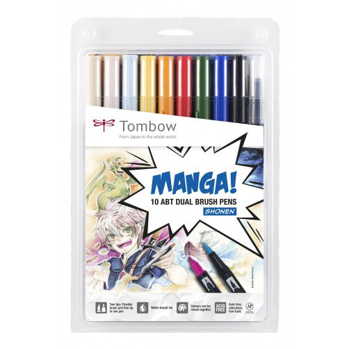 Tombow • manga shonen dual brush pen 10pcs