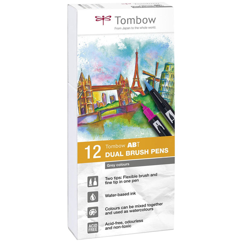 Load image into Gallery viewer, Tombow • brush pen abt dual brush pen set primary colours 12pcs
