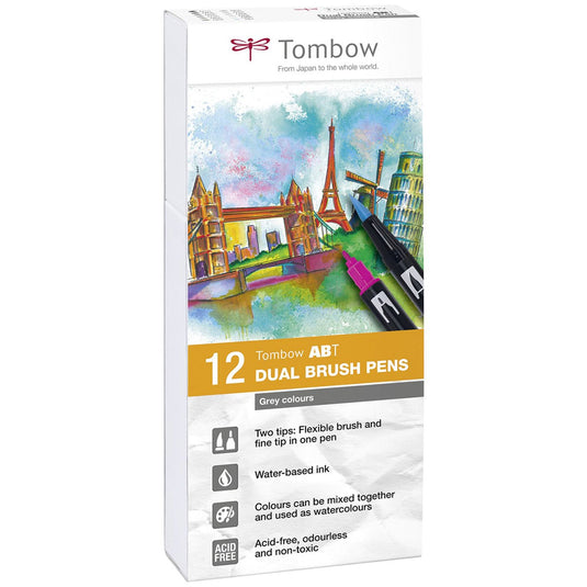 Tombow • brush pen abt dual brush pen set primary colours 12pcs