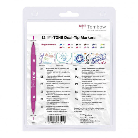 Tombow • twintone set van 12 bright colors