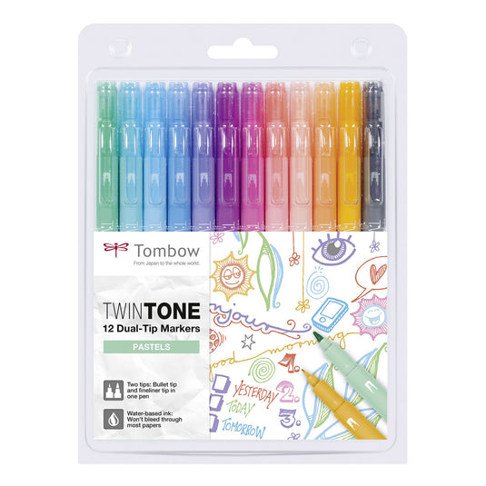 Tombow • twintone dual-tip markers pastels 12pcs
