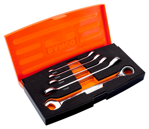 Bahco ringsteekratelsleutelset 5-delig