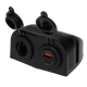 Power line 12 volt contactdoos uni en usb-a + usb-c lader - opbouw